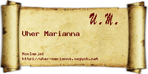 Uher Marianna névjegykártya